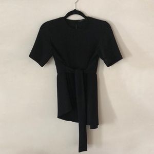 Zara Black Tie Front Blouse